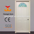 European style classic oval glass front white color wood door